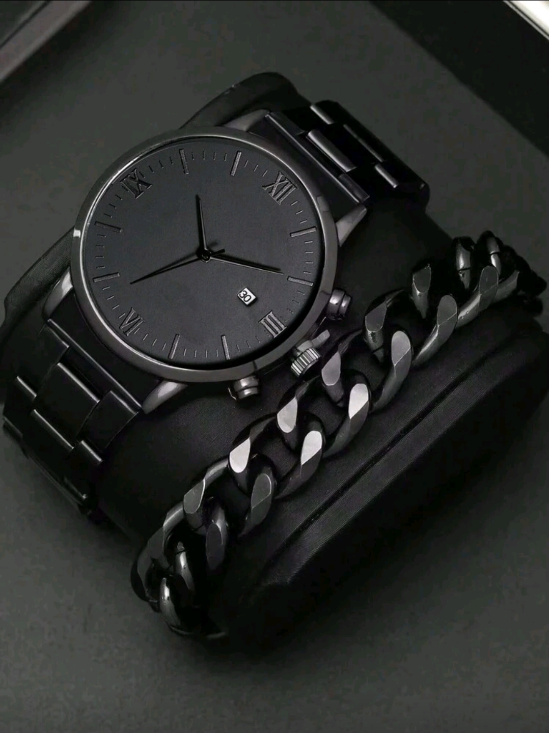 RELOJ NEGRO PARA HOMBRE CON PULSERA R45